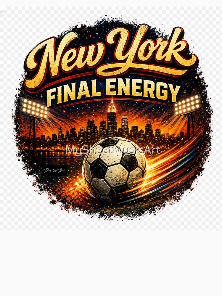 New York Final Energy – Retro Soccer Fan Design by MySheetMusicArt