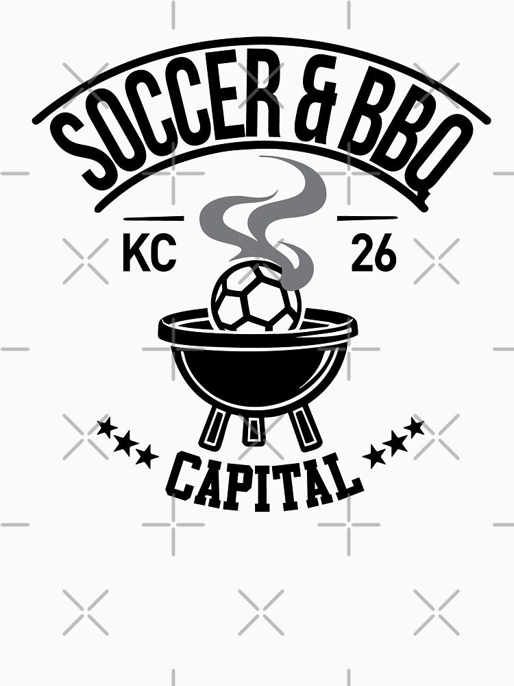 Soccer & BBQ Capital, KC 26 – Kansas City Soccer T-Shirt by BlindCatCreative