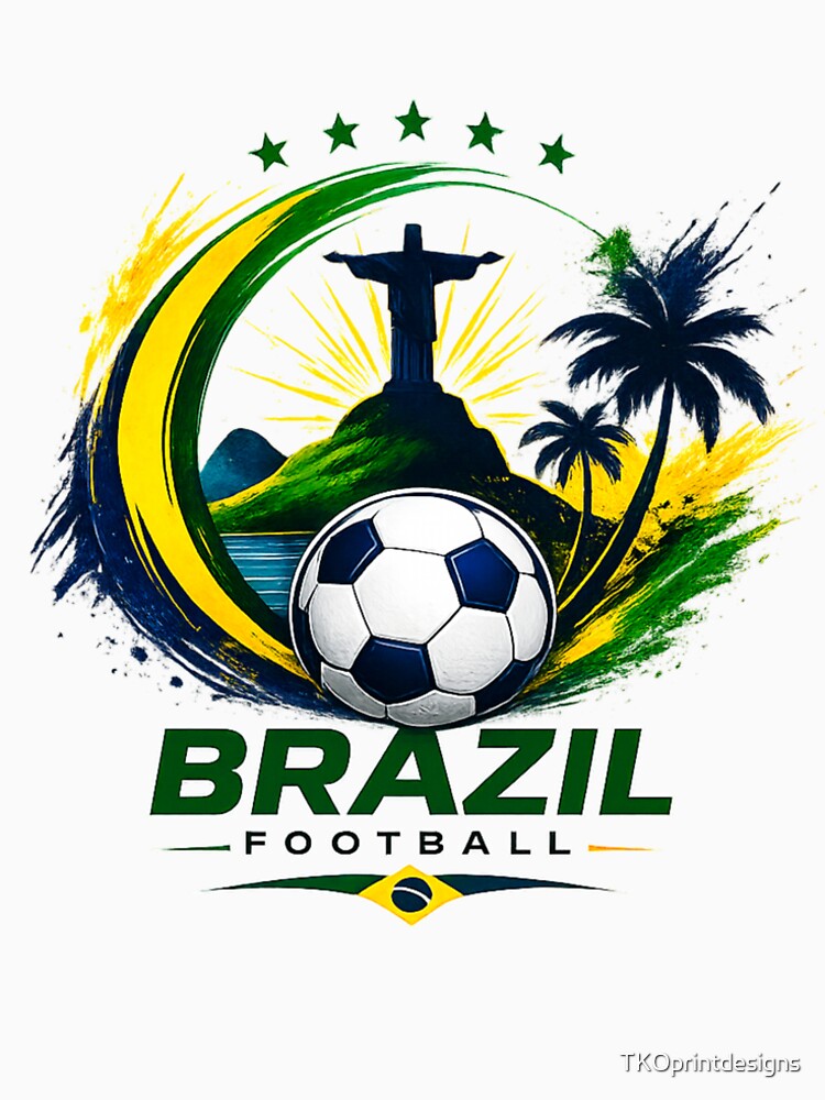 Brazil Football Ultra Modern Minimal Color Blast Design by TKOprintdesigns