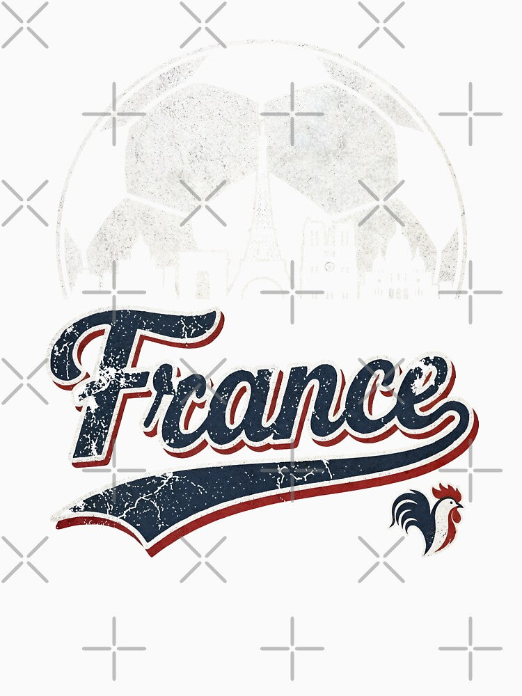 Vintage France Soccer Skyline Retro Distressed Football by Imaginationbeyond