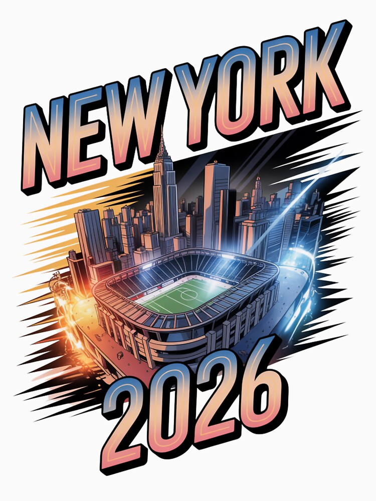 New York 2026 MetLife Stadium Skyline T-Shirt V14 by DarylWelsh2024