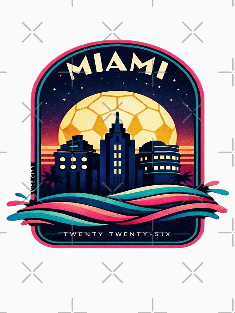 Copy of Miami Vice 2026 - Art Deco Soccer Sunset T-Shirt by RDcollections