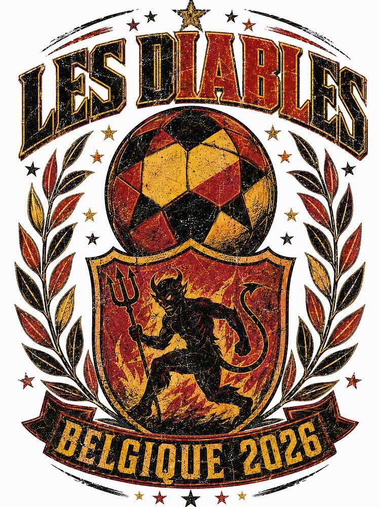 Les Diables Rouges Belgique 2026 World Cup Soccer T-Shirt by KickoffStudio
