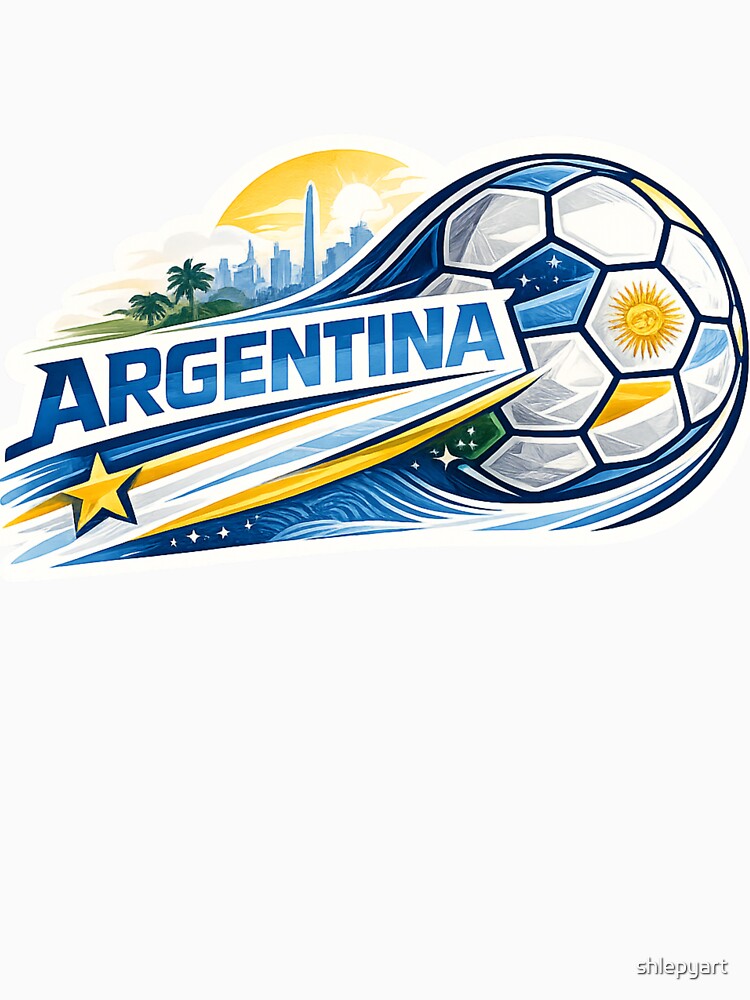 Argentina Football Sticker for Fans Who Live Every Match with Passion | Minimal Soccer Design by shlepyart