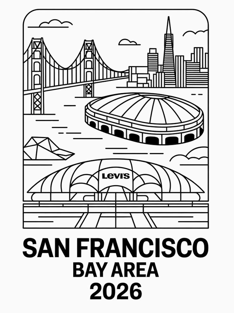 San Francisco Bay Area Golden Gate Stadium T-Shirt V19 by DarylWelsh2024