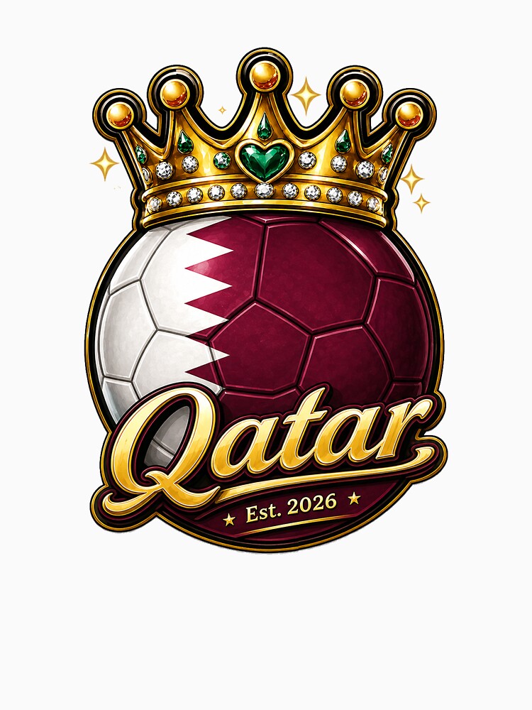 Qatar flag Crowned Soccer Ball by QuiteOrbit
