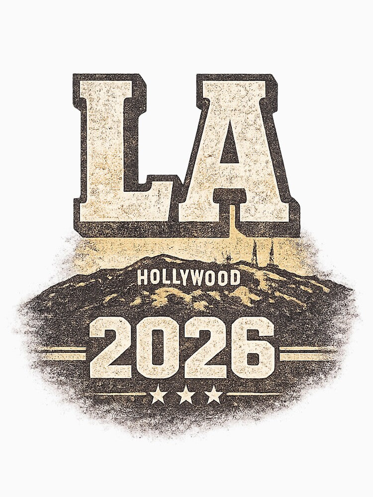 LA 2026 Retro Hollywood Football Tee by ArthUpscale