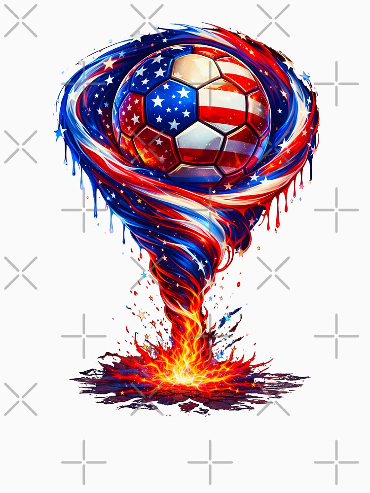 USA Soccer Tornado: Red White Blue Vortex Art by FunToTheFullest