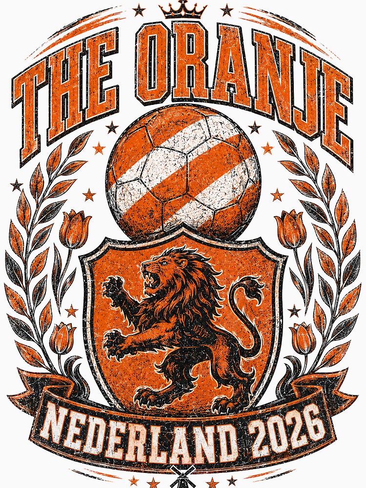 The Oranje Nederland 2026 World Cup Soccer T-Shirt by KickoffStudio