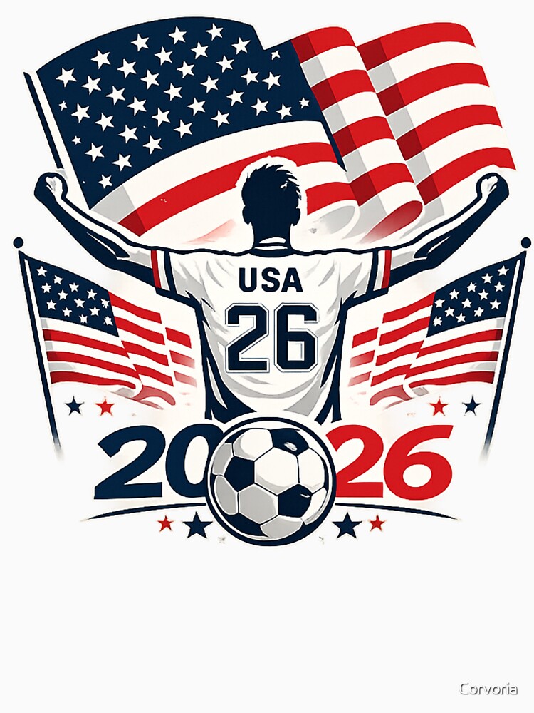 American Soccer Fan 2026 USA Flag by Corvoria