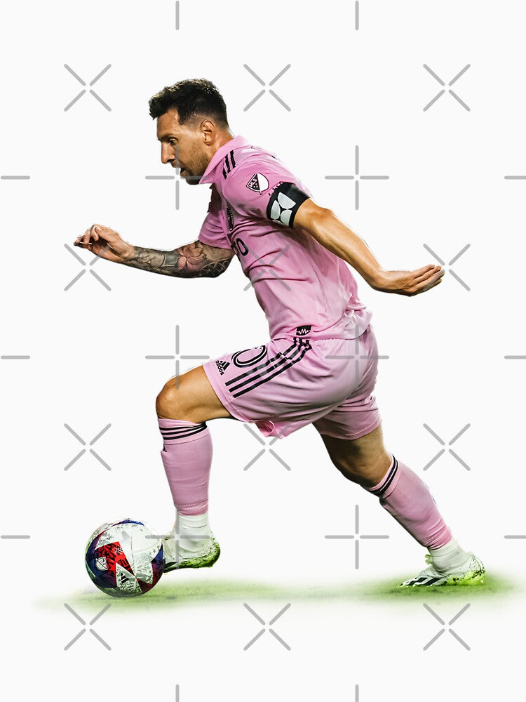 Messi Inter Miami Soccer Art – Football Legend in Pink Jersey by robyclub