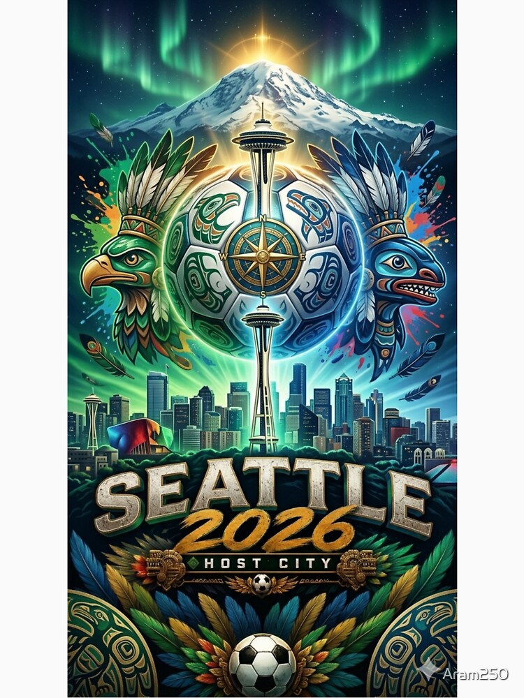 Seattle 2026 Soccer Host City PNW Totem Art by Aram250
