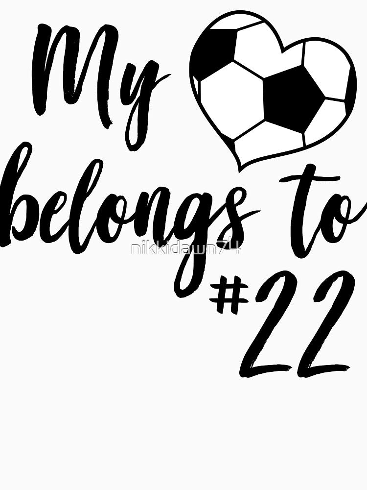 My Heart Belongs to #22 Soccer Heart Jersey Number product by nikkidawn74