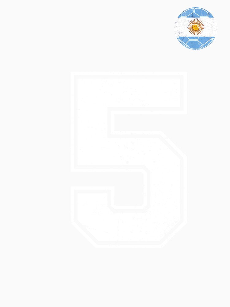 Number 5 Argentina Flag Football Fan by RoyesButler
