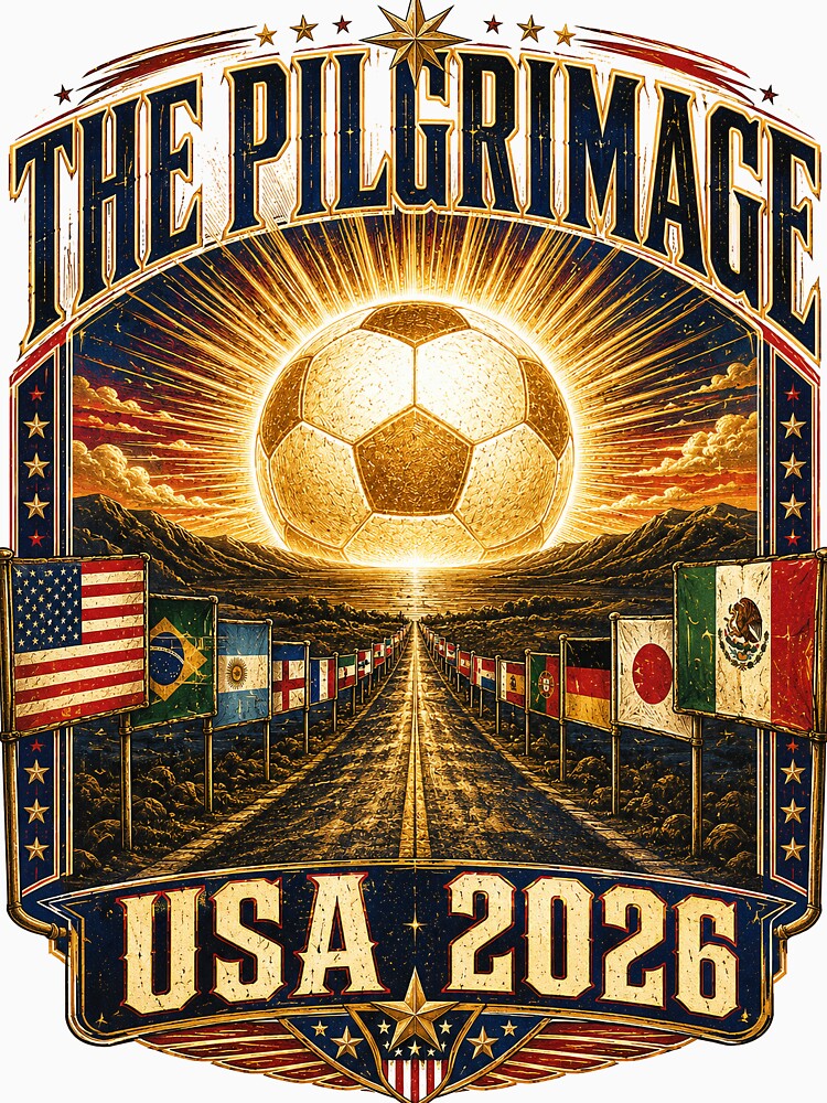 The Pilgrimage World Cup 2026 Soccer T-Shirt by KickoffStudio