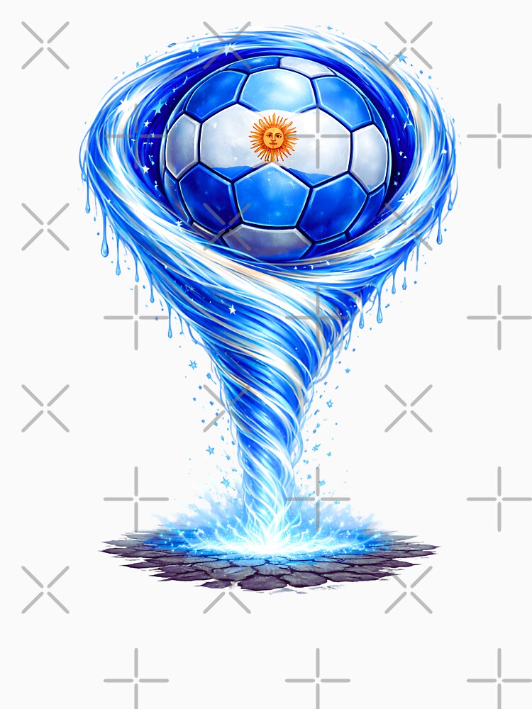 Argentina Soccer Tornado: Sky Blue White Vortex Art by FunToTheFullest