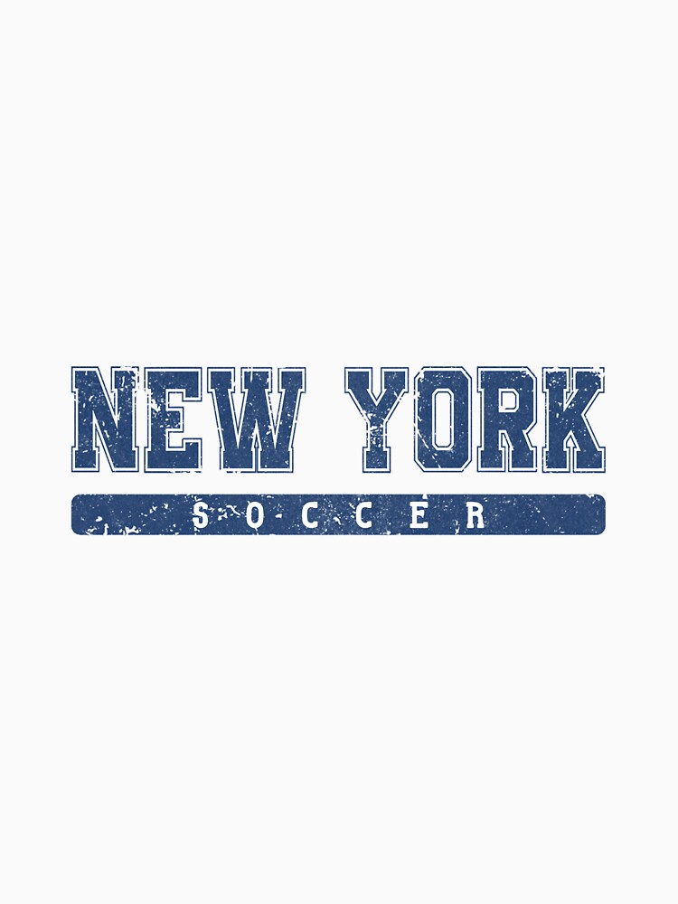New York Soccer Blue Vintage Text by MollyLYork