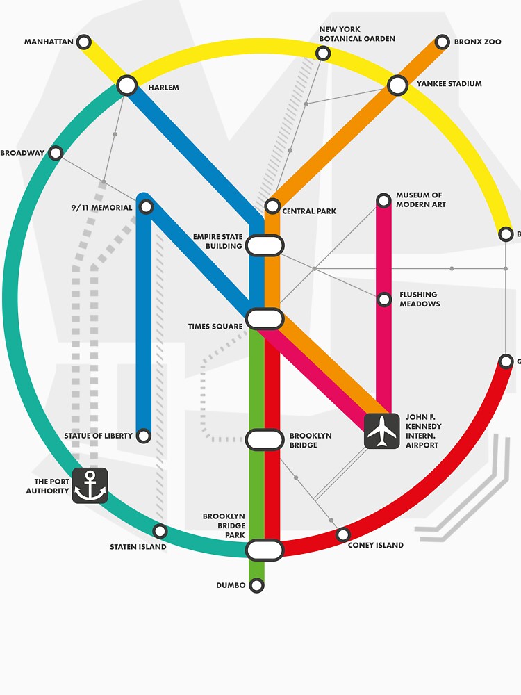 NYC Subway Map Crest – New York City Football Club Inspired Design by Mavric Design