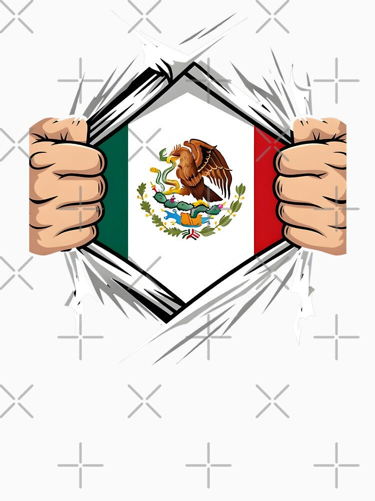 Mexico Flag Ripped Shirt Football Fan by dudelinart
