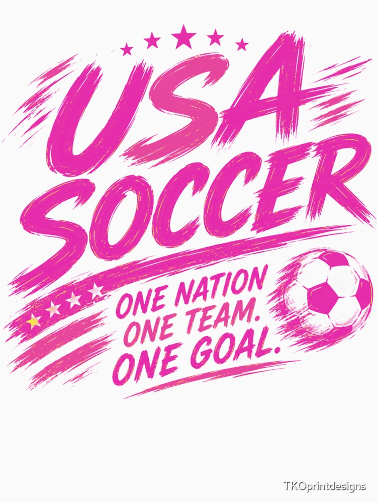 USA Soccer Pink Typography Design | American Football Fan Artwork by TKOprintdesigns