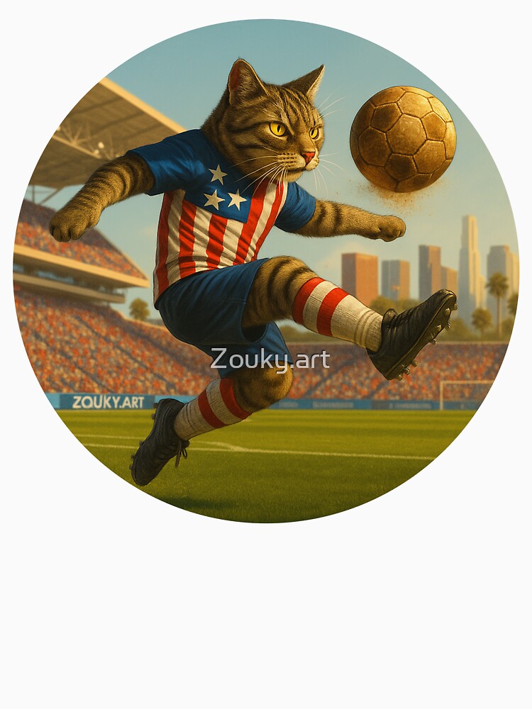 American Soccer Cat – Patriotic Energy in Los Angeles by Zouky.art
