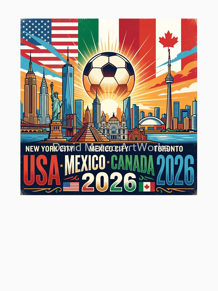 2026 World Cup USA Mexico Canada Soccer Poster by David Mateo ArtWorks