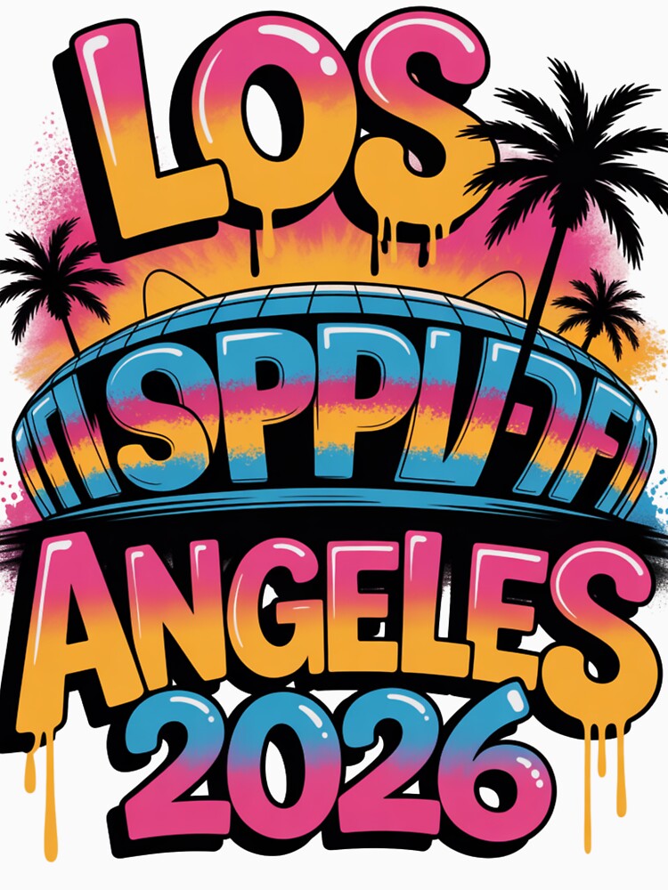 Los Angeles 2026 Palm Tree Sunset T-Shirt V3 by DarylWelsh2024