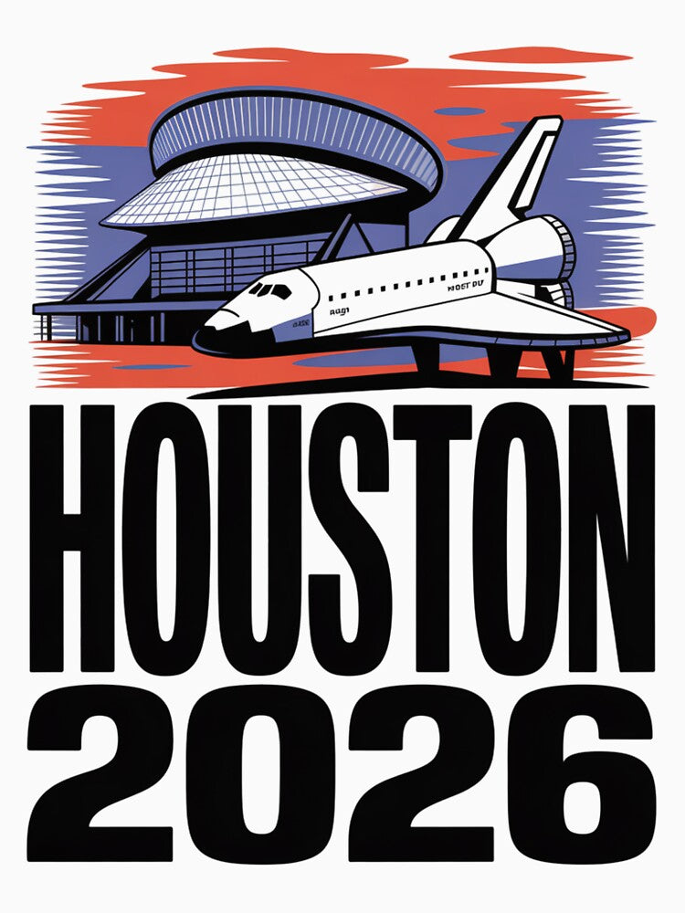 Houston 2026 Space Shuttle Football T-Shirt V20 by DarylWelsh2024