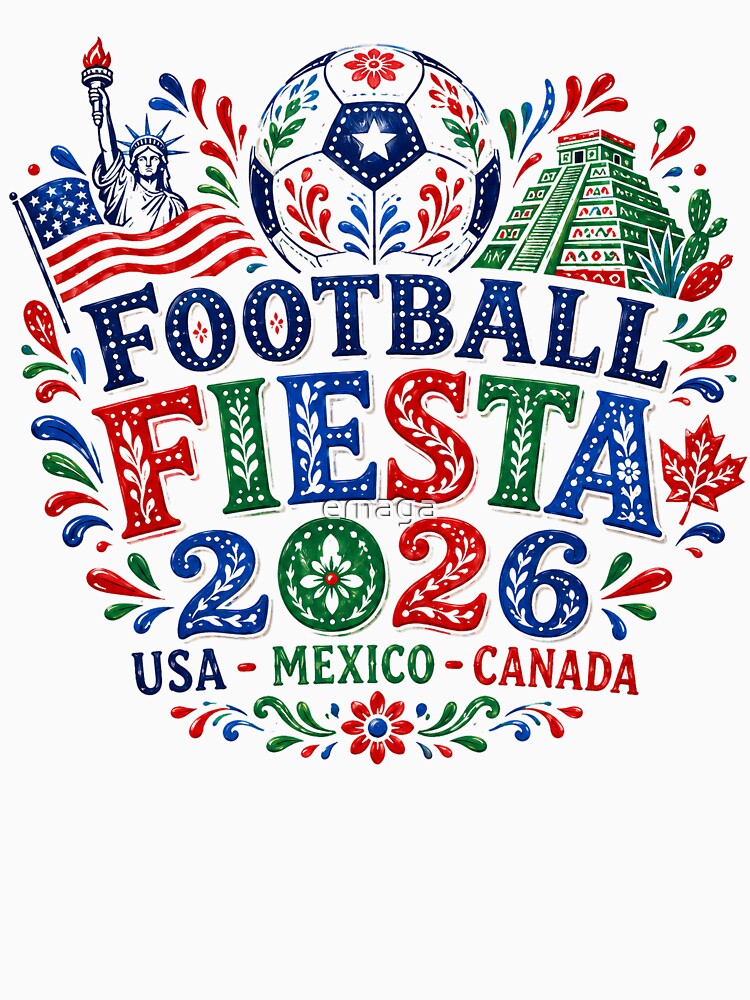 Football Fiesta 2026 USA Mexico Canada Soccer Art by emaga
