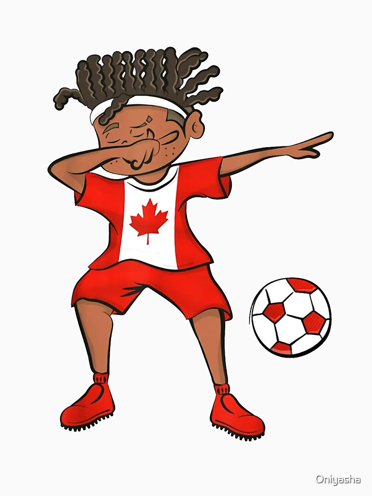 Canada Soccer Kid Dab Pose – Cute Football Celebration Art by Oniyasha