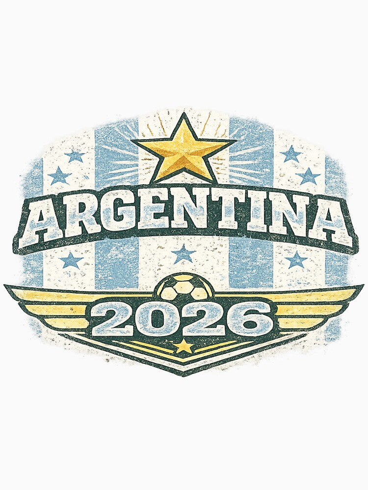 Argentina 2026 Vintage Retro Football Fan T-Shirt by ArthUpscale