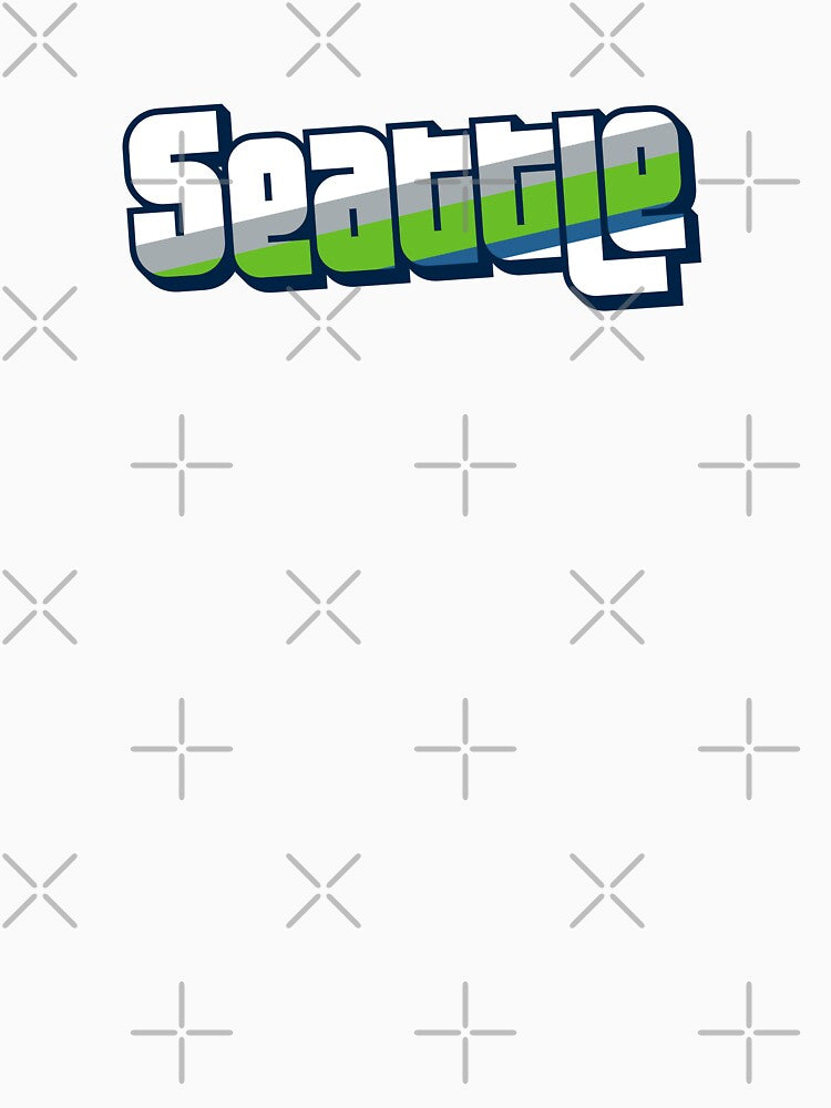 Retro Seattle Word Art with Stripes by SLAG-Creative