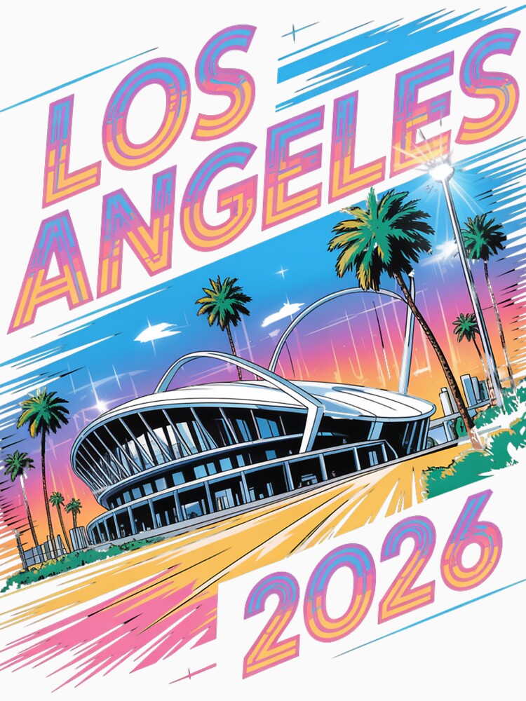 Los Angeles 2026 Palm Tree Sunset T-Shirt V19 by DarylWelsh2024