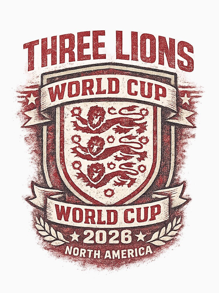 Three Lions World Cup 2026 Retro England Tee by ArthUpscale