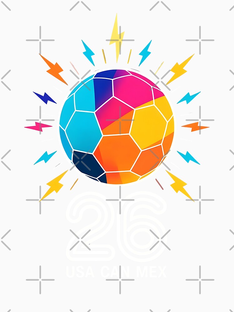 2026 Colorful Soccer Ball USA Canada Mexico 26 by dudelinart