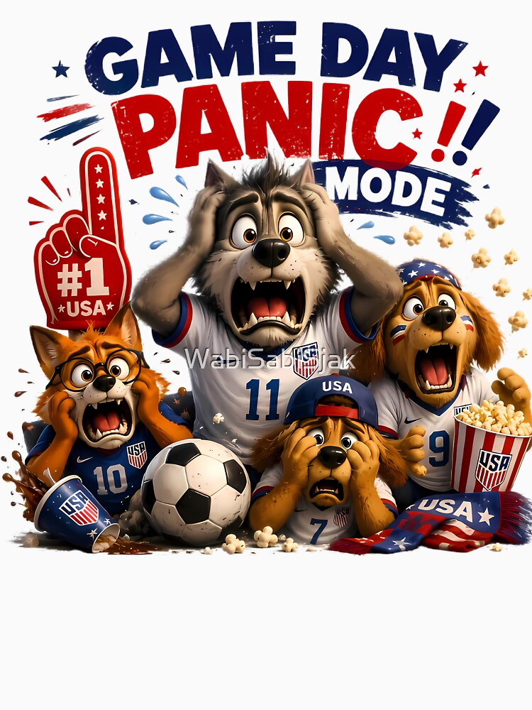 Game Day Panic Mode | Funny USA Soccer Fan Shirt by WabiSabiSjak