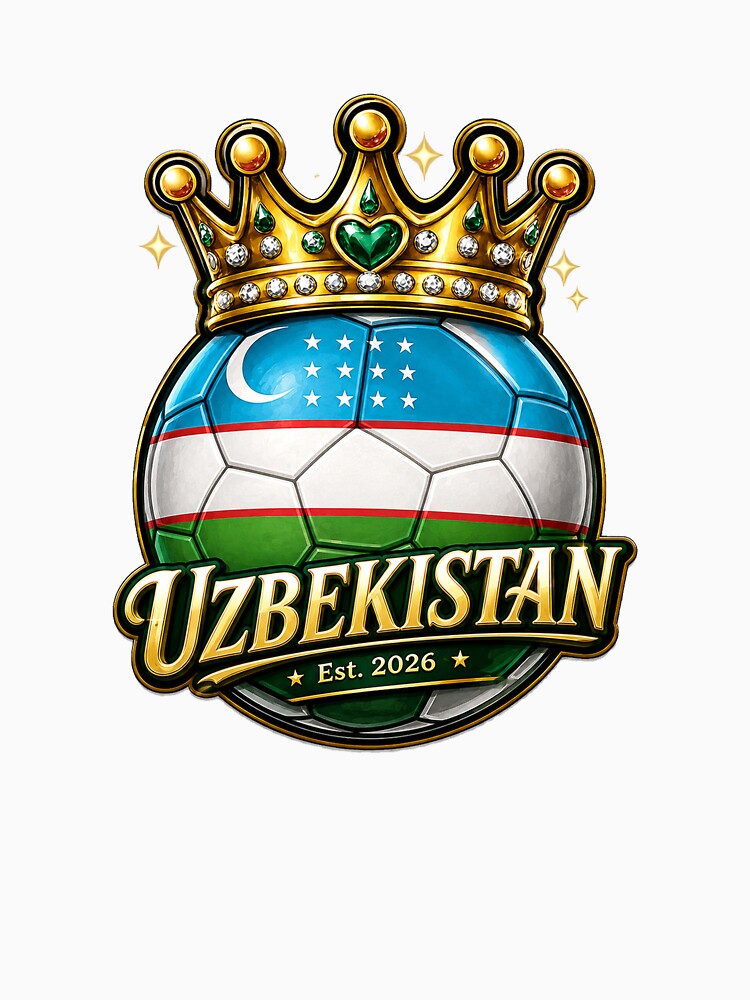 Uzbekistan flag Crowned Soccer Ball by QuiteOrbit