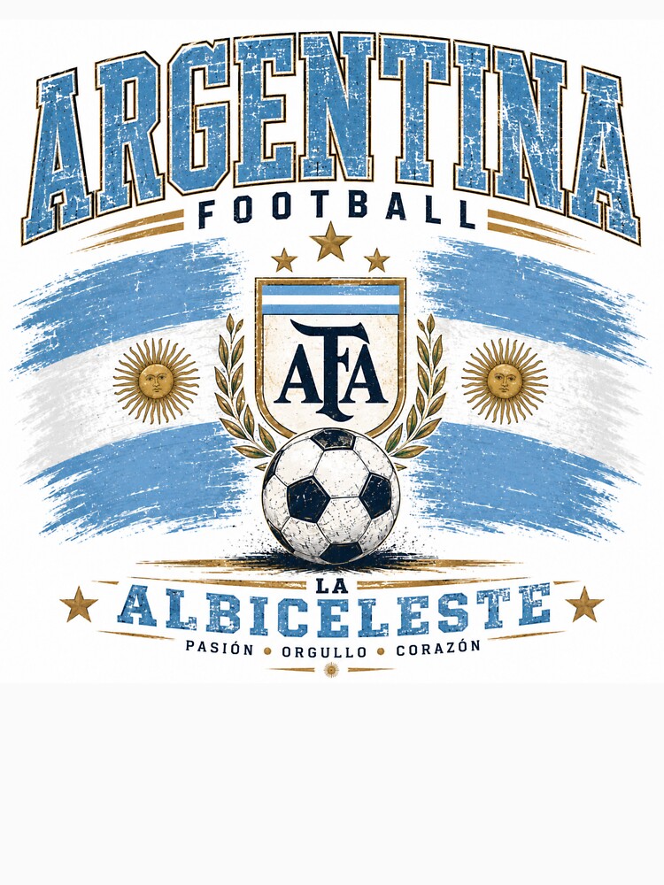 Argentina Football La Albiceleste Vintage Distressed Soccer Fan T-Shirt | Argentina National Team Inspired Design by SDFsignature
