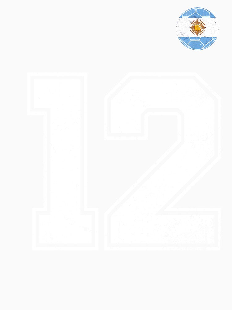 Number 12 Argentina Flag Football Fan by RoyesButler