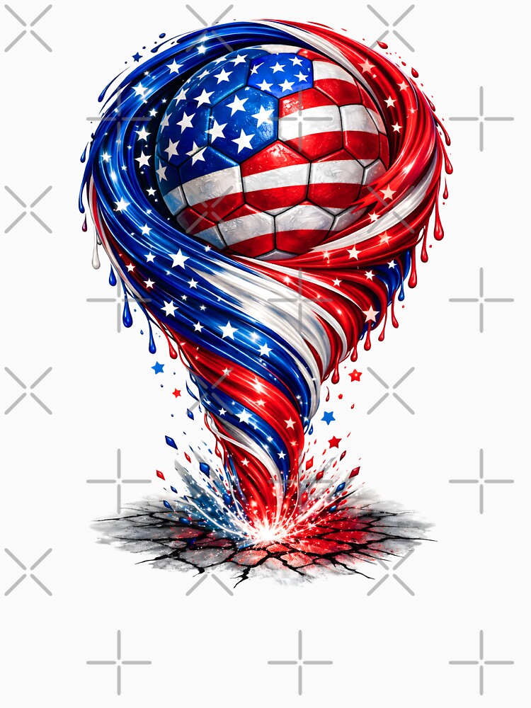 USA Soccer Tornado: US Patriotic Vortex Art by FunToTheFullest