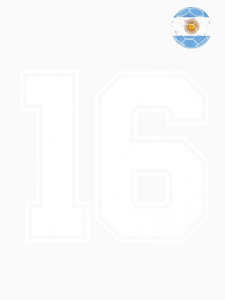 Number 16 Argentina Flag Football Fan by RoyesButler