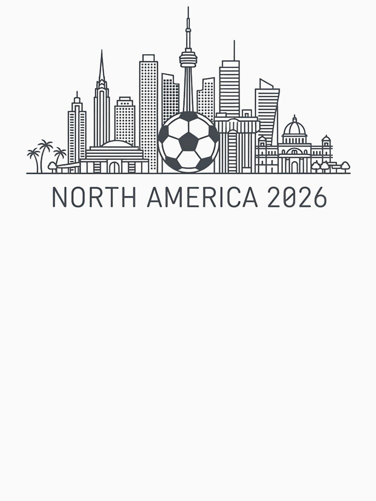 Urban 2026 World Cup Skyline T-Shirt - Minimalist City Football Tee - Elegant North America Soccer Design by Lukzol