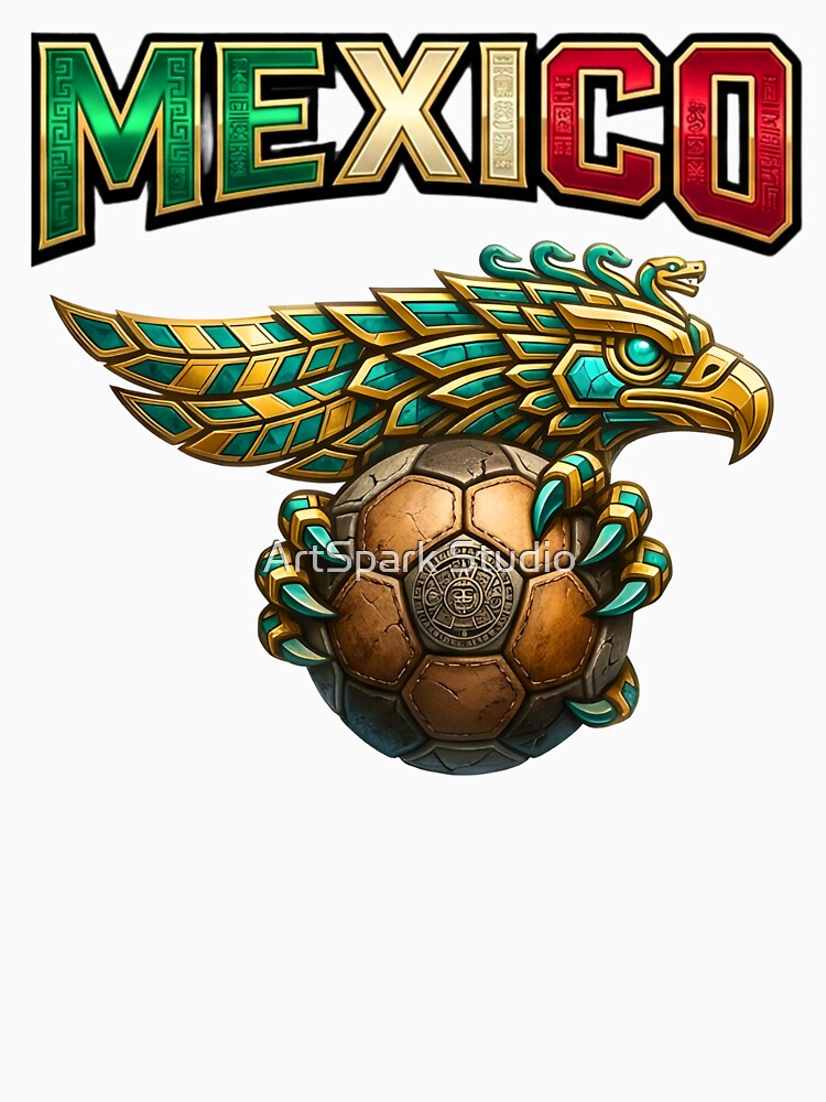 Mexico Soccer Aztec Eagle Design, Mexican Pride Futbol Art by ArtSpark Studio