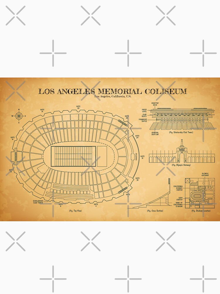 Los Angeles Memorial Coliseum (Aged Parchment) by BGALAXY