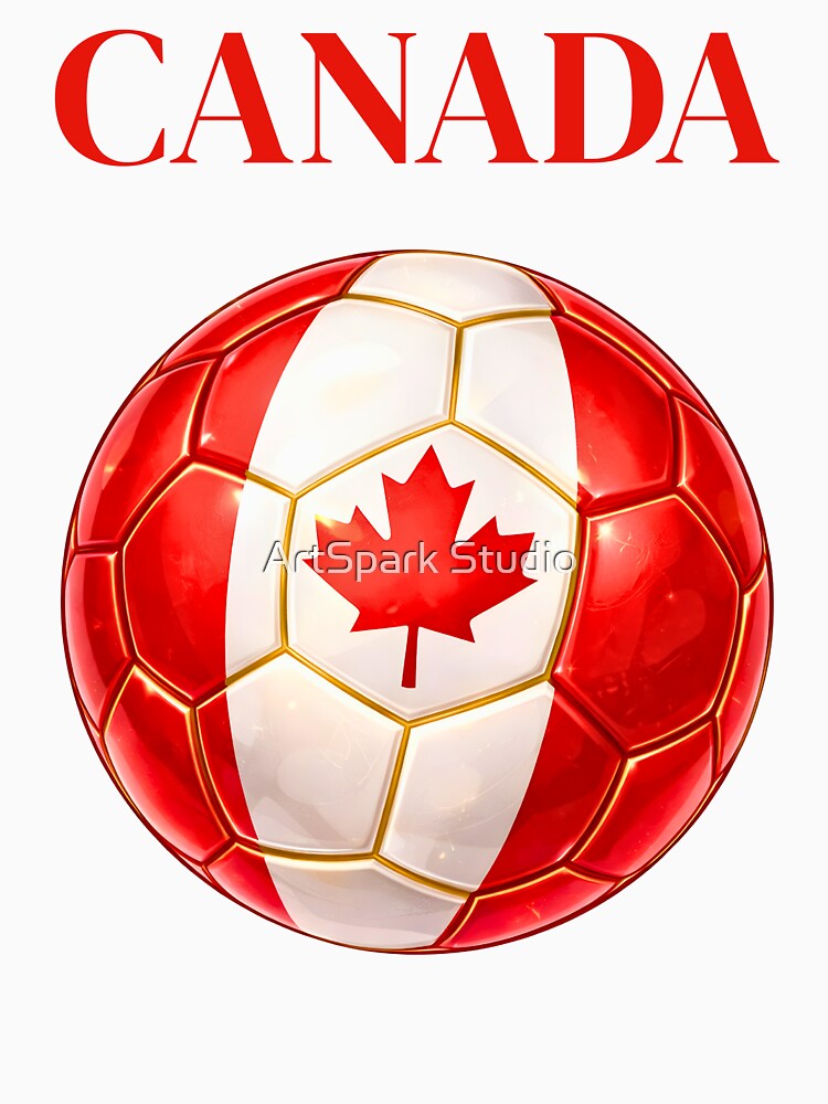 Canada Soccer Ball Red White Football Design Sports Fan Gift by ArtSpark Studio
