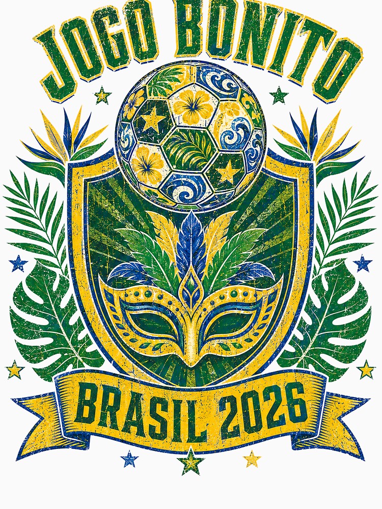 Jogo Bonito Brasil 2026 World Cup Soccer T-Shirt by KickoffStudio