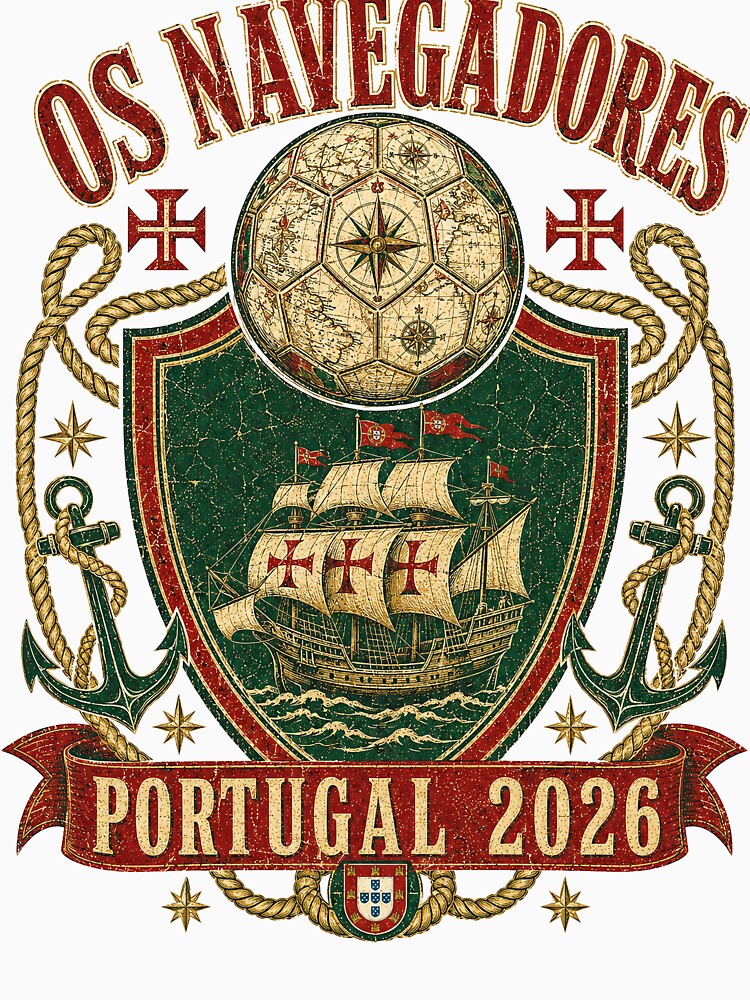 Os Navegadores Portugal 2026 World Cup Soccer T-Shirt by KickoffStudio