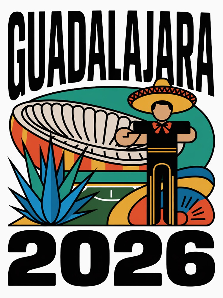 Guadalajara 2026  Mexico Football Soccer Souvenir T-Shirt V10 by DarylWelsh2024