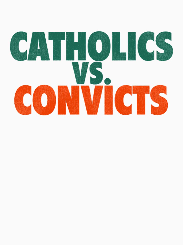 Catholics Vs. Convicts Retro 1988 Football Game by JustPOD