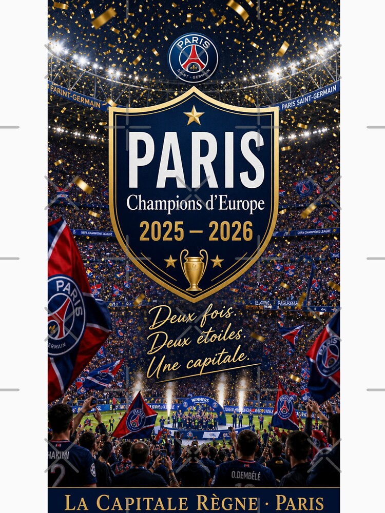Paris Skyline Champions of Europe 2025 2026 Seine River Championship Crest by BrickByDream